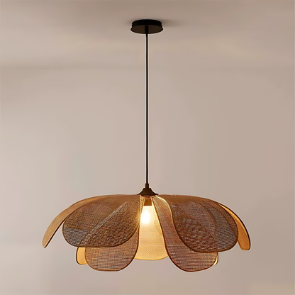 Flora Rattan Petal Pendant Light