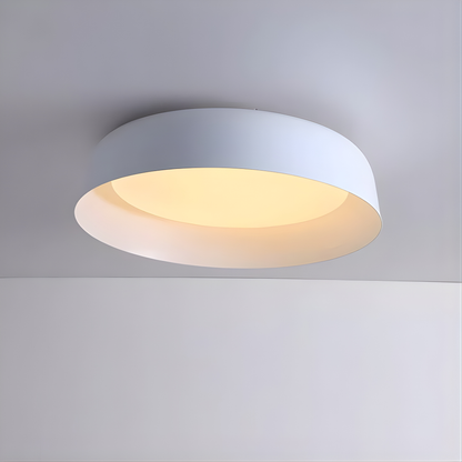 Modern Wood-Trim Flush Mount Ceiling Light