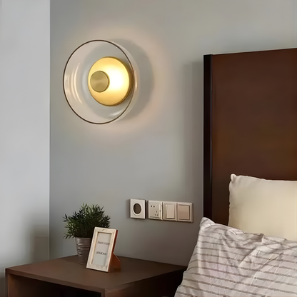 Modern Smoked Glass Disc LED Wall Light