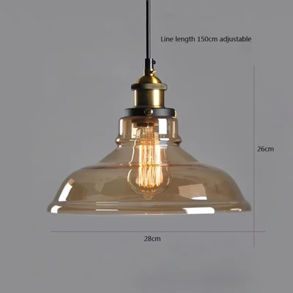 Amber Glass Vintage Pendant Light