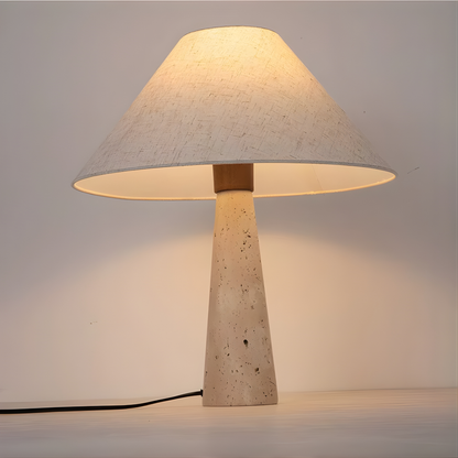 Solara Amber Travertine Fabric Table Lamp