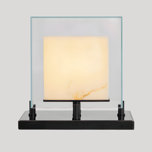 Alabaster Cube Glass Table Lamp