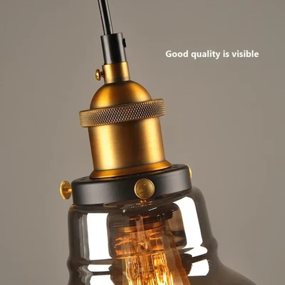 Amber Glass Vintage Pendant Light