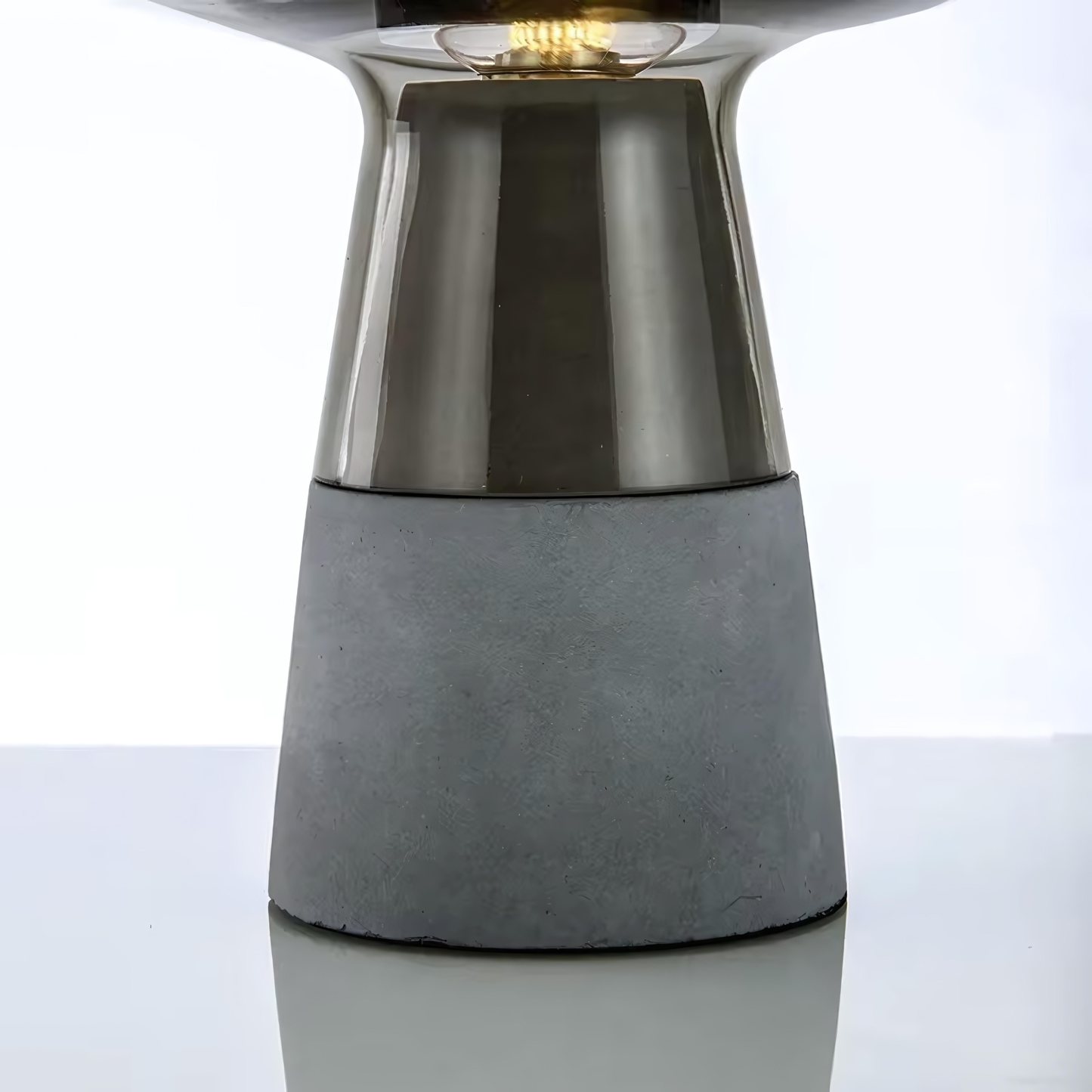 Nero Smoke Glass & Cement LED Table Lamp