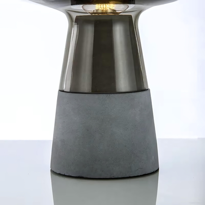 Nero Smoke Glass & Cement LED Table Lamp
