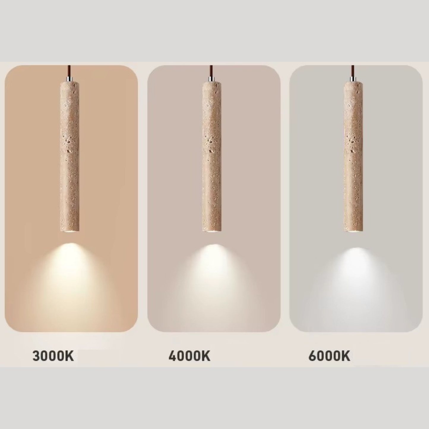 Travertine Column Pendant Light