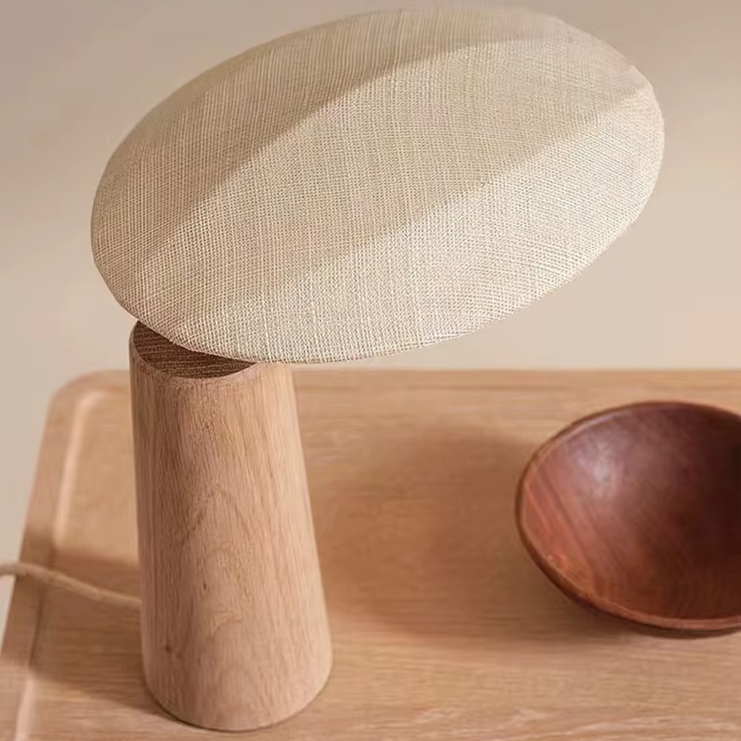 Aira Wabi-Sabi Linen Wood Table Lamp