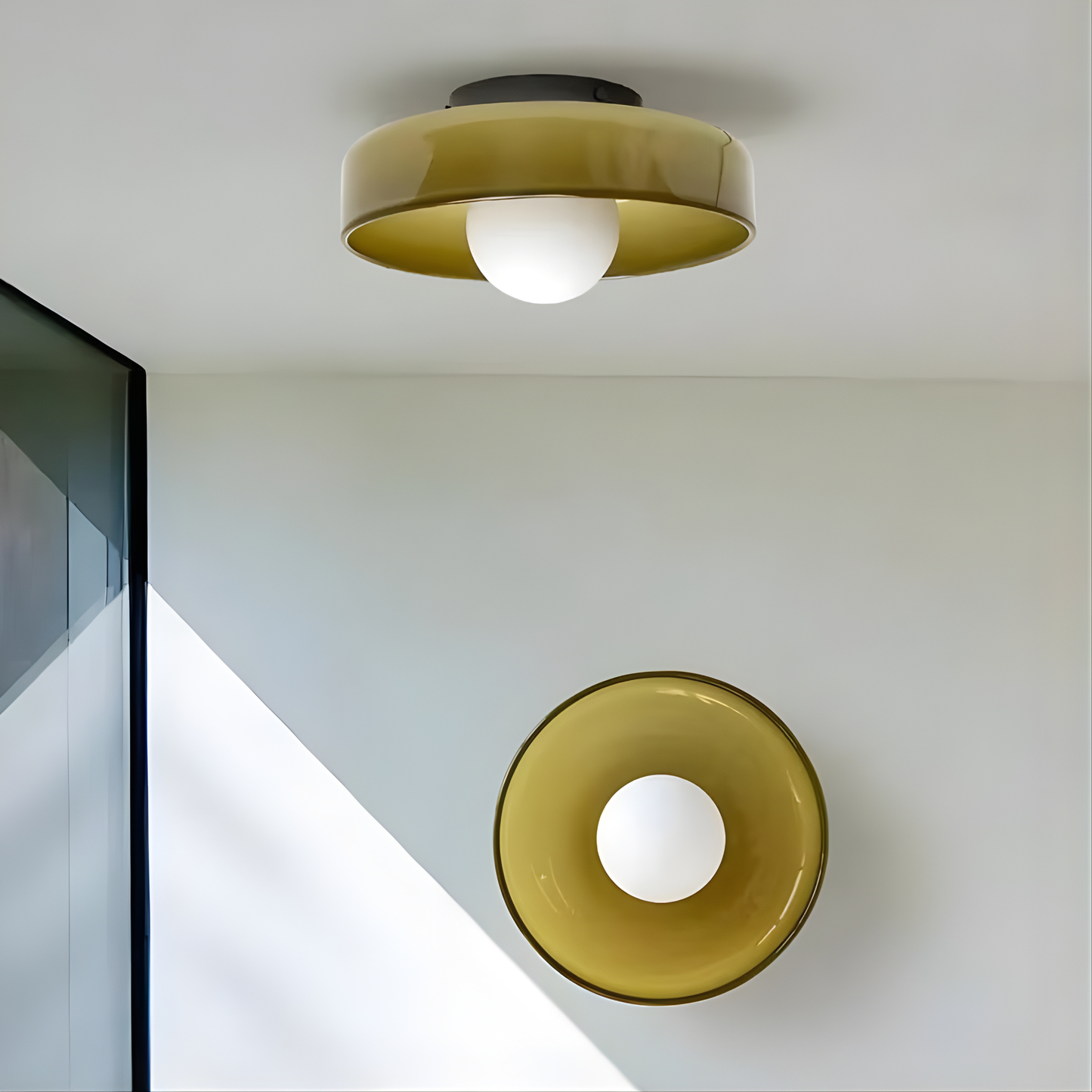 Aalto Olive Glass Ceiling Light