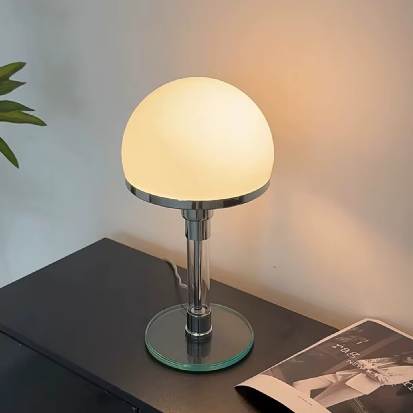 Bauhaus Opal Glass Globe Table Lamp