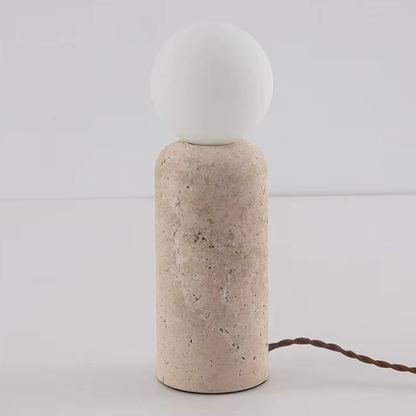 Travertine Stone Globe Table Lamp