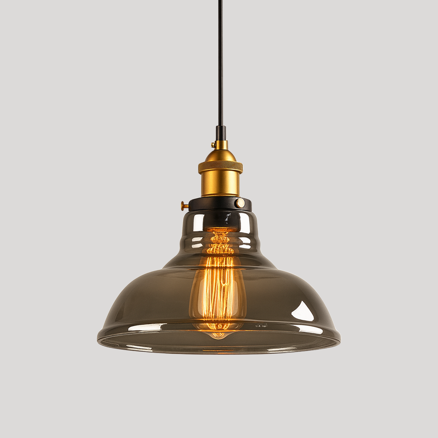 Amber Glass Vintage Pendant Light