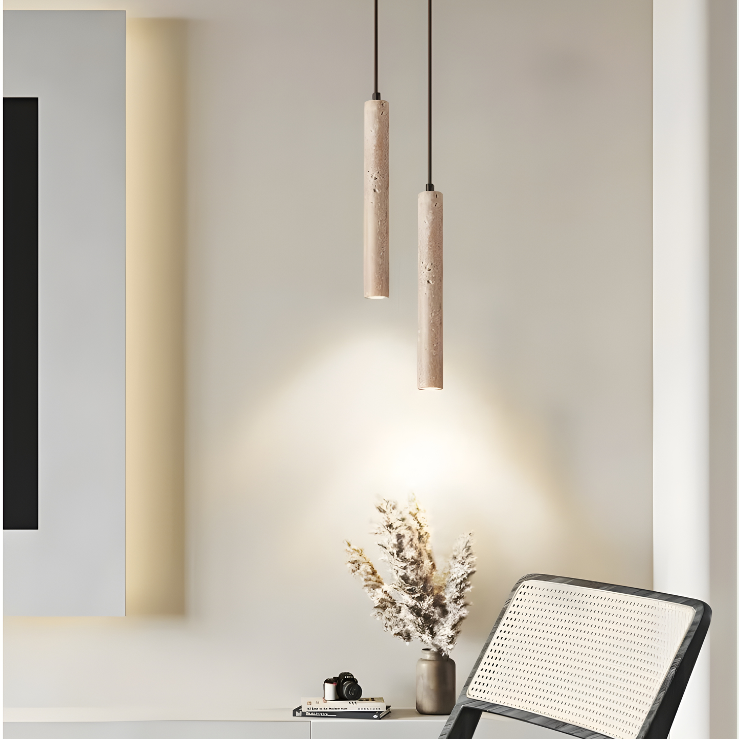 Travertine Column Pendant Light