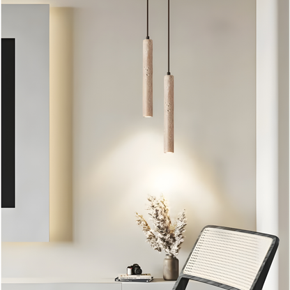 Travertine Column Pendant Light