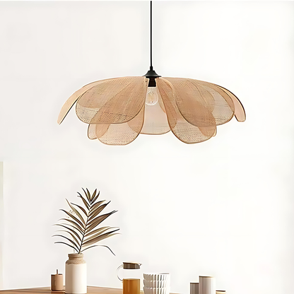 Flora Rattan Petal Pendant Light