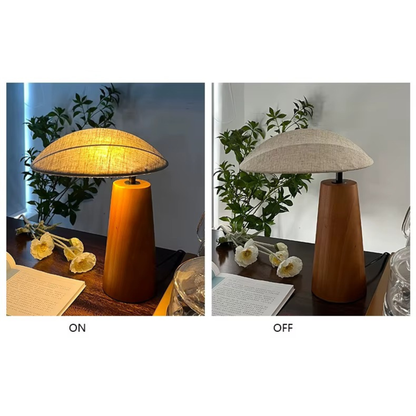 Aira Wabi-Sabi Linen Wood Table Lamp