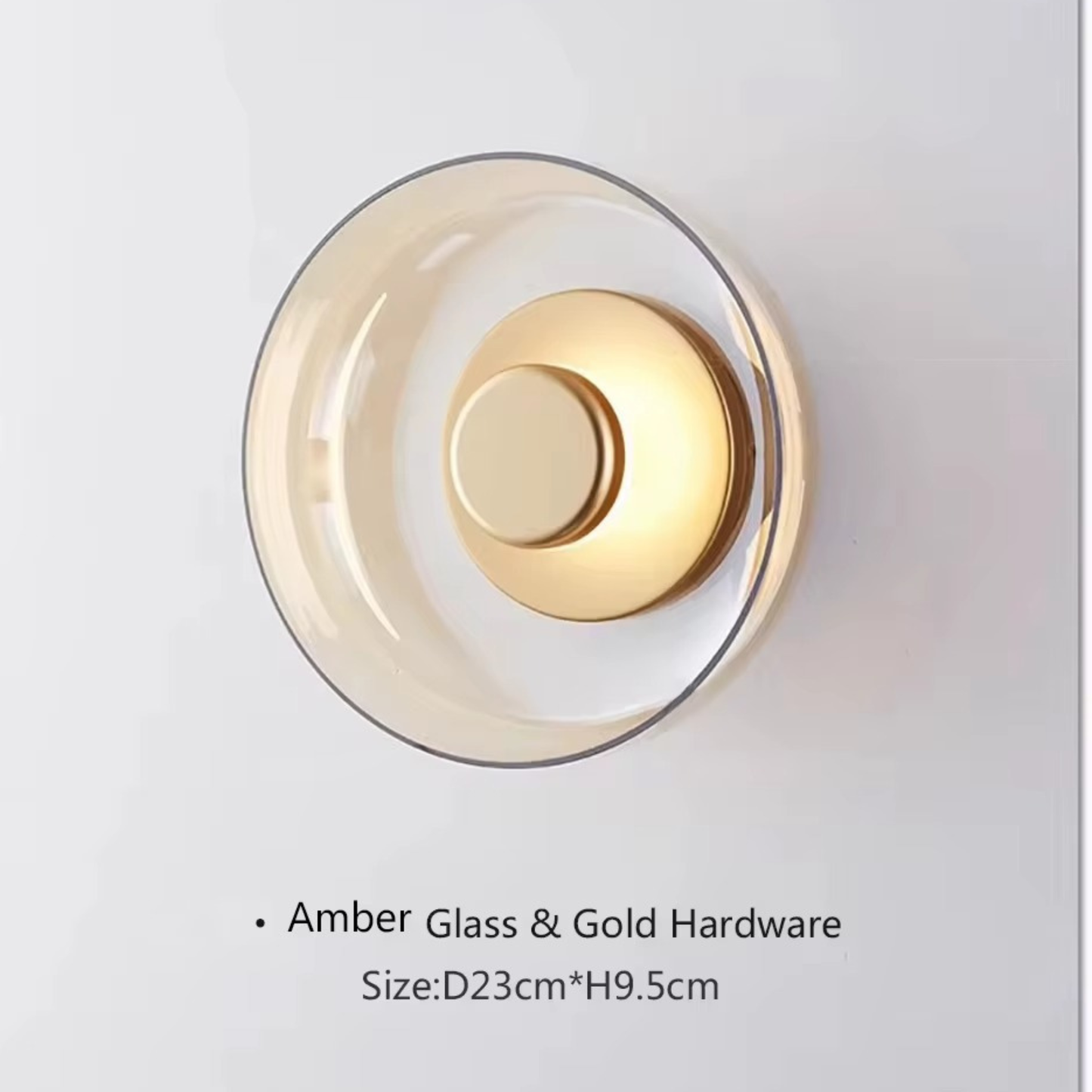 Modern Smoked Glass Disc LED Wall Light