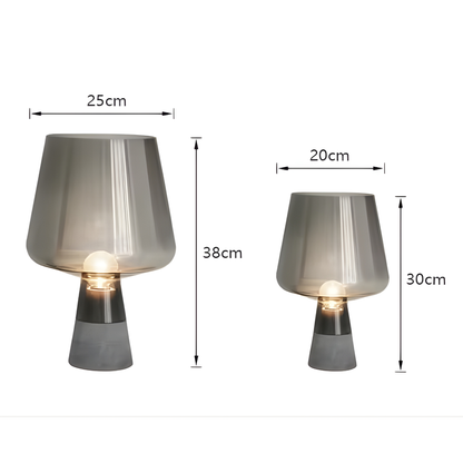 Nero Smoke Glass & Cement LED Table Lamp