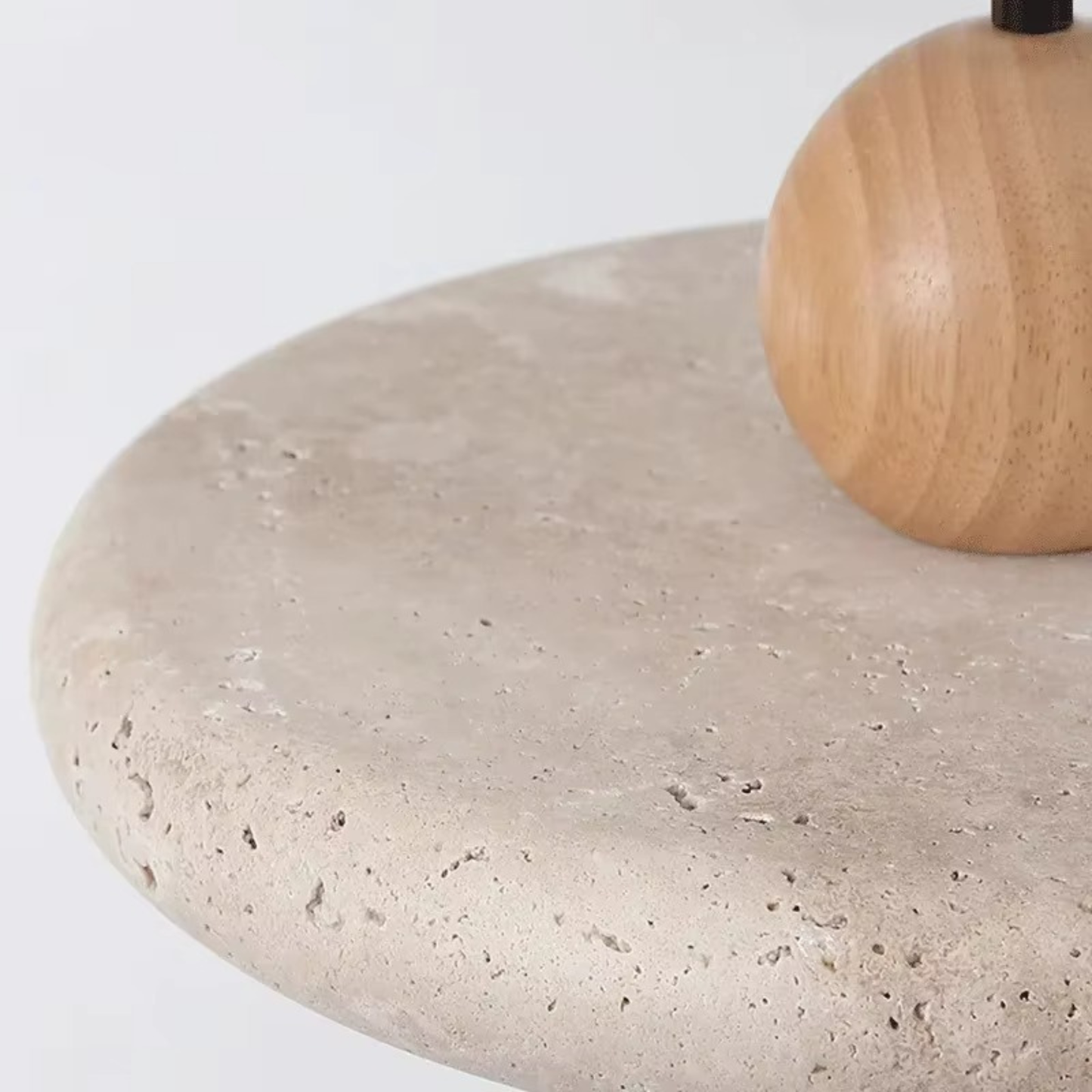 Tierra Travertine & Wood Pendant Light