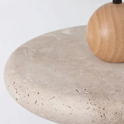 Tierra Travertine & Wood Pendant Light