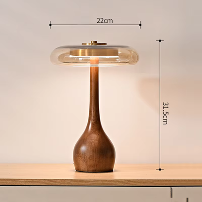 Luxury Brass e Wood LED Table Lamp