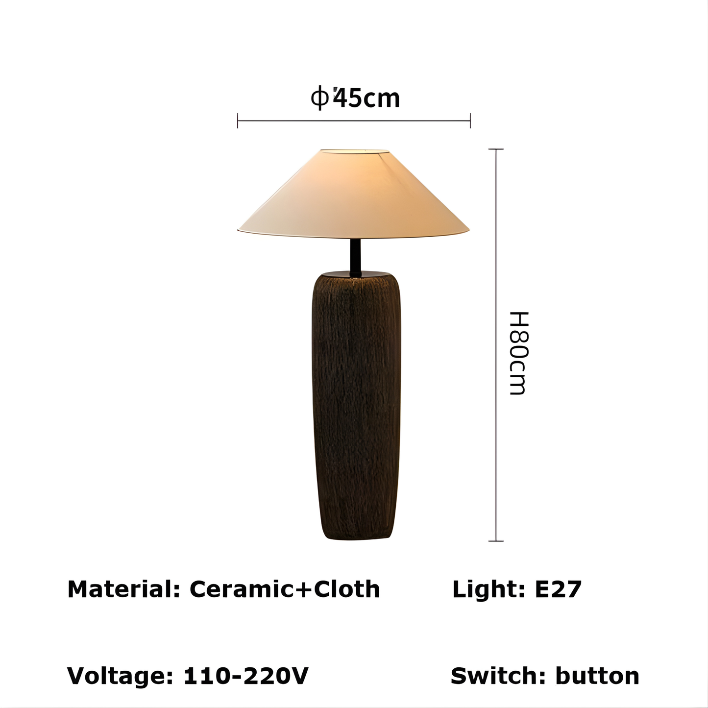 Zen Ceramic Floor Lamp Wabi-Sabi