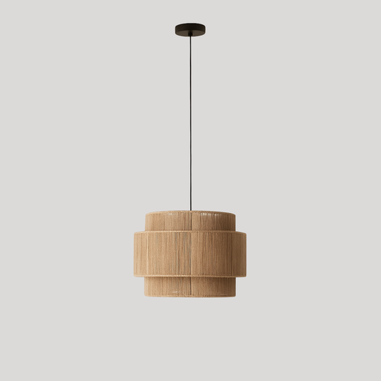 Solea Layered Rattan Pendant Light