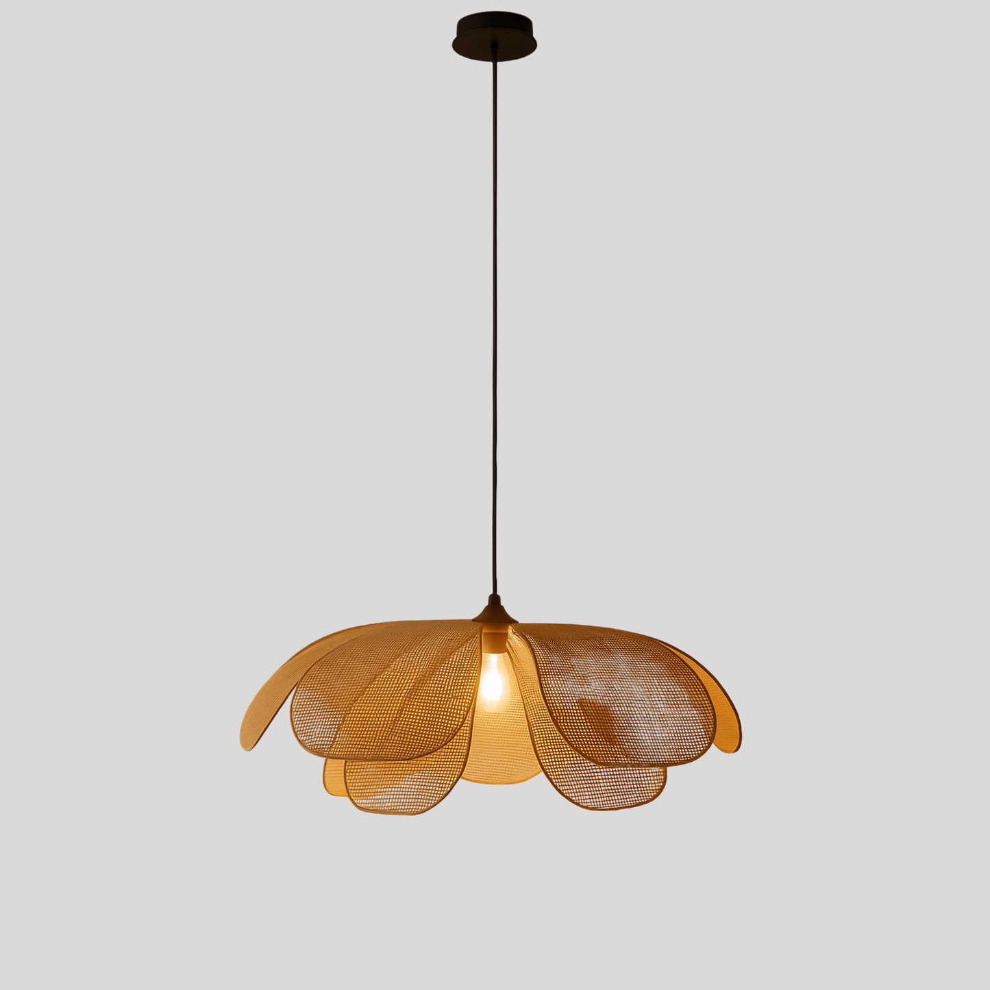 Flora Rattan Petal Pendant Light