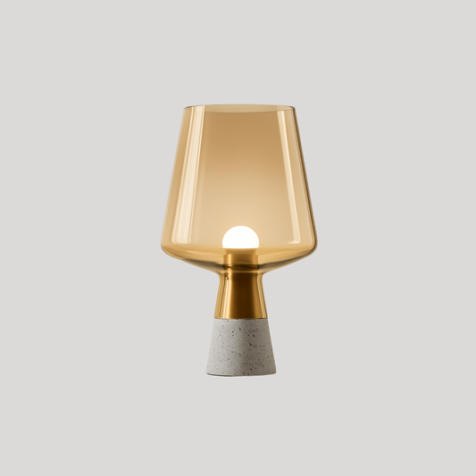 Nero Smoke Glass & Cement LED Table Lamp