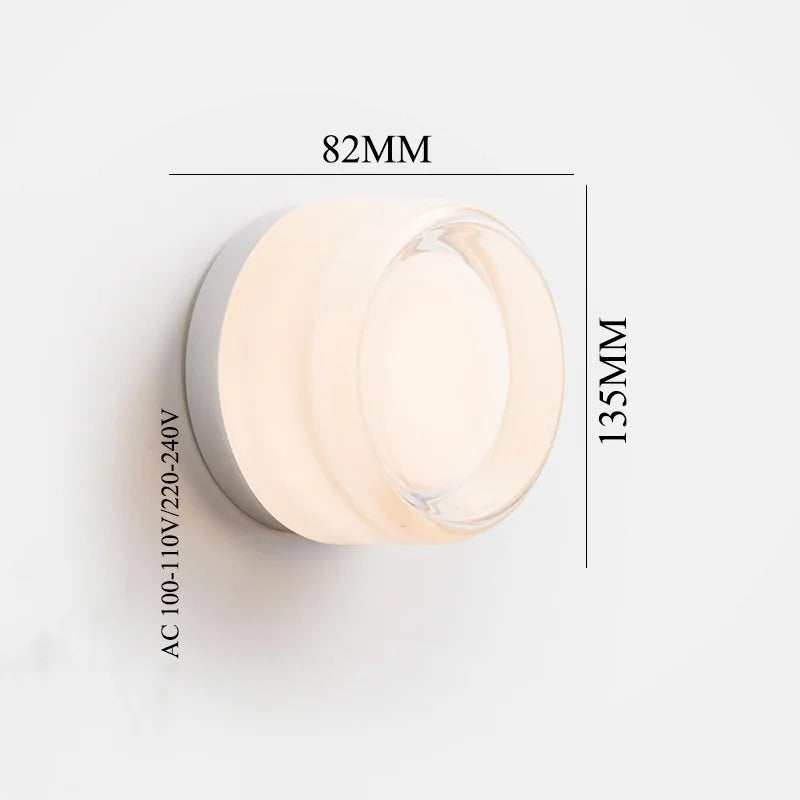 IWHD Round Acrylic Simple LED Wall Lamp Beside Corridor Balcony Porch Atmosphere Stair Light Modern Wandlamp Sconce Applique