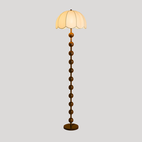 Solenne Vintage Wooden Floor Lamp