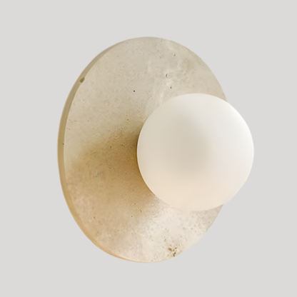 Wabi-Sabi Travertine Disc Globe Wall Light
